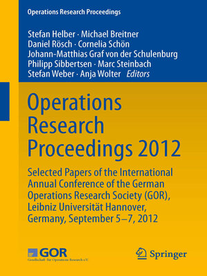 cover image of Operations Research Proceedings 2012